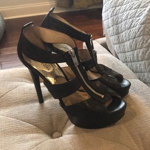 Michael Kors 5 inch black heels with zipper